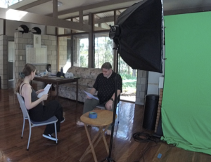 Lucy Harper rehearsing monologue