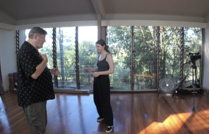 Lucy Harper rehearsing monologue